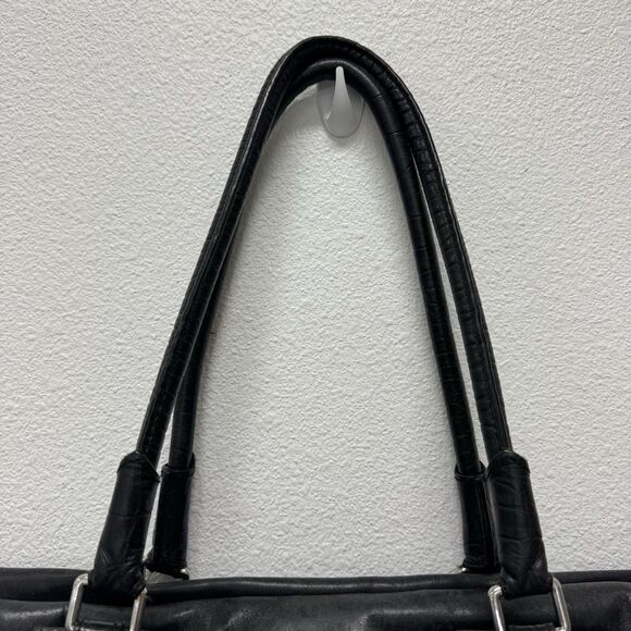 TUMI Black Leather Purse Large Work-Travel Shoulder Bag 73235DL - Picture 4 of 16